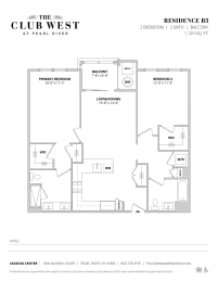 B3 Floorplan at The Club West at Pearl River, Pearl River, NY