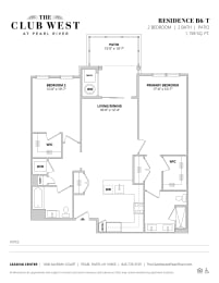 B6-T Floorplan at The Club West at Pearl River, New York, 10965