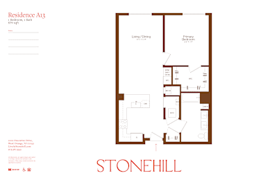 1 bedroom 1 bath at Stonehill at West Orange, West Orange, 07052