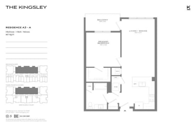 A3A Floor Plan at The Kingsley, Fairfield, New Jersey