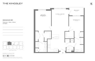 B11 Floor Plan at The Kingsley, Fairfield, NJ, 07004