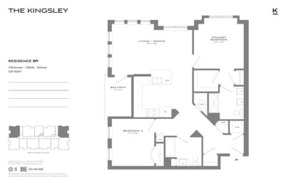 B9 Floor Plan at The Kingsley, New Jersey