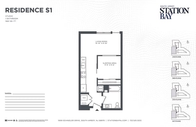 S1 Floor Plan at Station Bay, New Jersey, 08879