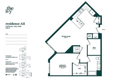 A11-AP-A Floor Plan at The Ivy, Chatham New Jersey