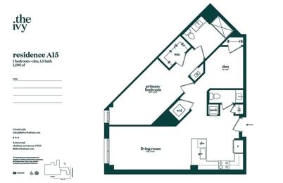 A15-AP-A Floor Plan at The Ivy, New Jersey, 07928