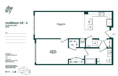A-01-A Floor Plan at The Ivy, New Jersey