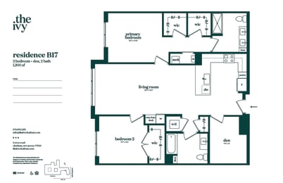 B17-AP-B15 Floor Plan at The Ivy, Chatham, NJ