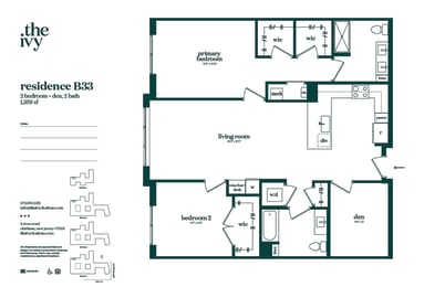 B33-AP-B15 Floor Plan at The Ivy, Chatham, 07928