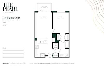 A floor plan for a residence at The Pearl at Station Bay.
