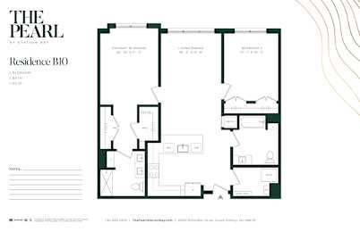 A floor plan for a residence named The Pearl at Station Bay.