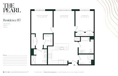 A floor plan for Residence B7 at The Pearl at Station Bay.