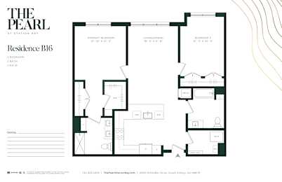 A floor plan for a residence named The Pearl at Station Bay.