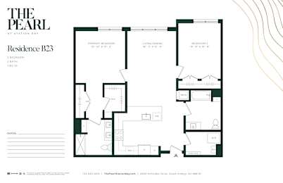 A floor plan for a residence at Station Bay.