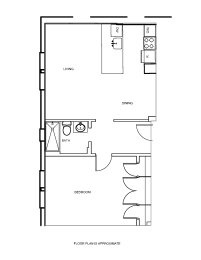 1bh Floor Plan at Howard Manor, Washington, Washington