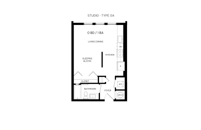 Canary Studio A Floor Plan at Canvas, Hyattsville