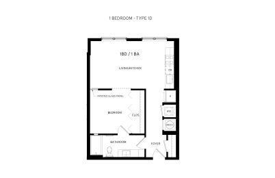 1D Floor Plan at Canvas, Hyattsville, 20781