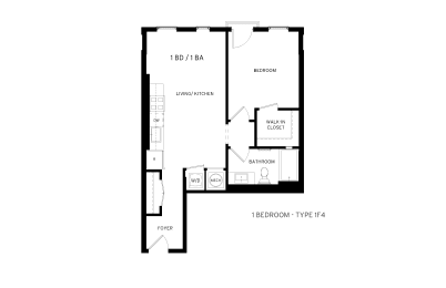 1F4 Floor Plan at Canvas, Maryland, 20781