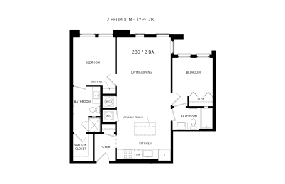 2B Floor Plan at Canvas, Hyattsville, 20781