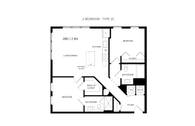 2C Floor Plan at Canvas, Hyattsville Maryland