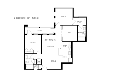 2H Floor Plan at Canvas, Hyattsville, 20781