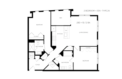 2K Floor Plan at Canvas, Hyattsville
