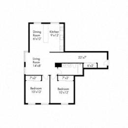 a floor plan of a house with a staircase