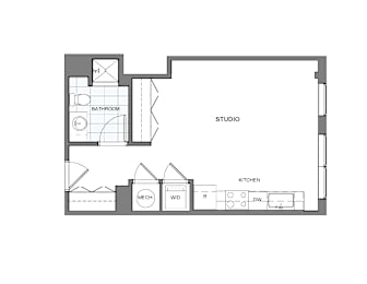 Studio 1 bath at Essen Apartments, Alexandria, VA, 22311