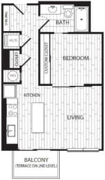 1Bed 1Bath_C at Coda on H Apartments, Washington, DC
