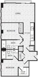 2Bed 2Bath_E at Coda on H Apartments, Washington, District of Columbia
