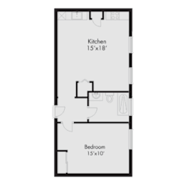 the floor plan of a bedroom apartment