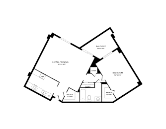 A diagram of a house layout with labeled rooms.
