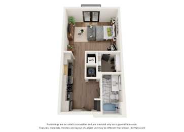 Studio 1 bath at Vintage Edge Nashville Apartments, Nashville, TN, 37211