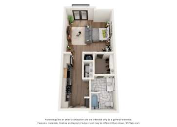 Studio 1 bath A at Vintage Edge Nashville Apartments, Nashville, TN