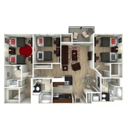 3 bedroom floor plan  the residences at