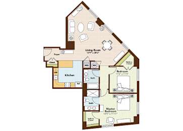 Emerald Floorplan at Argent Apartments, Silver Spring, Maryland
