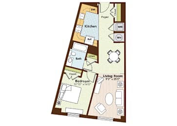 Jade Floorplan at Argent Apartments, Silver Spring, Maryland