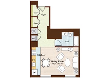 Sapphire Floorplan at Argent Apartments, Silver Spring, MD