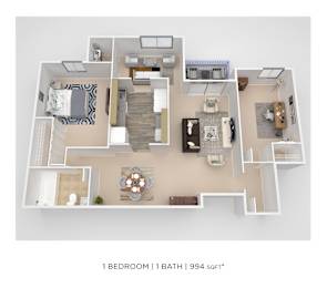 1BR 1 BA Den 994 sqft at Columbia Pointe, Maryland