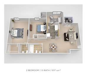 2BR 1.5 BA 1017 sqft at Columbia Pointe, Columbia, MD, 21045