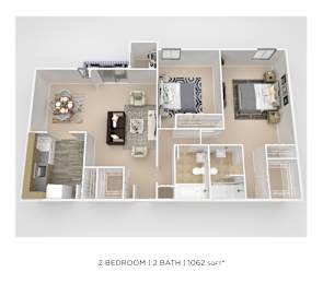 2BR 2 BA 1062 sqft at Columbia Pointe, Columbia, MD