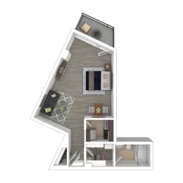 Studio Floor Plan at Metro 710, Silver Spring, MD
