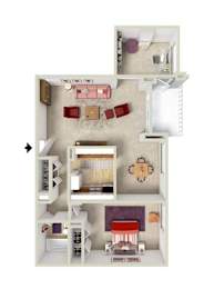 1 bed 1 bath A at Charlestowne North Apartments, Greenbelt