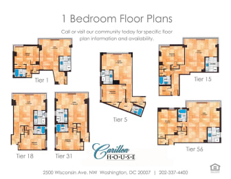 1 bedroom 1 bathroom Floor plan at Carillon House, Washington, 20007