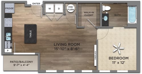 Benton Floor Plan at Century Baxter Avenue, Louisville, KY 40204