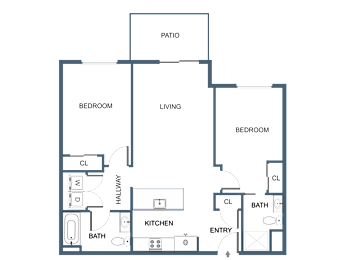 C7 Floor Plan at Latitude at South Portland Apartment, Maine, 04106