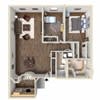 a floor plan of a house with a bedroom and a living room at Carisbrooke at Manchester Apartments, Manchester