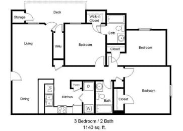 Floor Plan Three Bedroom