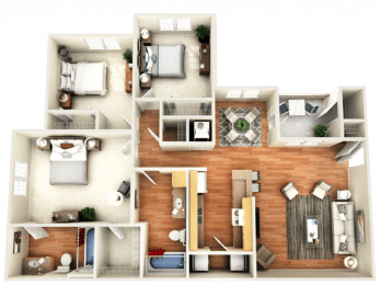 CANALILY DELUXE Floor Plan at Peaks at Gainesville, Gainesville