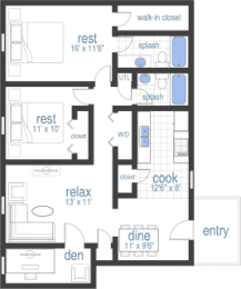  Floor Plan 2 Bed 2Bath_Den Terrace