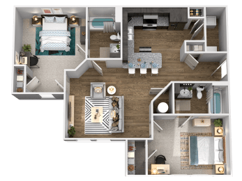 a floor plan of a house with a bedroom and a living room